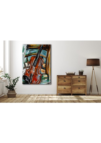 Soyut Keman Kanvas Tablo