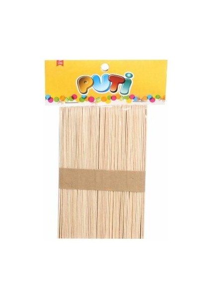 Ahşap Dil Çubuğu Büyük Natürel 50 Li