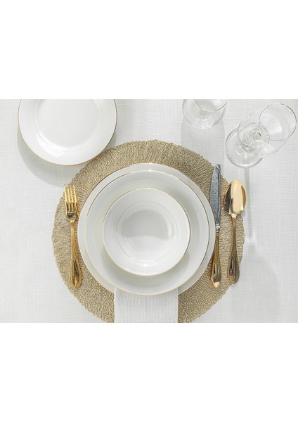 English Home Sirius Porselen 24 Parça 6 Kişilik Yemek Takımı 27-23-19-16 cm Gold