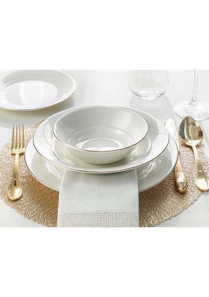 English Home Sirius Porselen 24 Parça 6 Kişilik Yemek Takımı 27-23-19-16 cm Gold