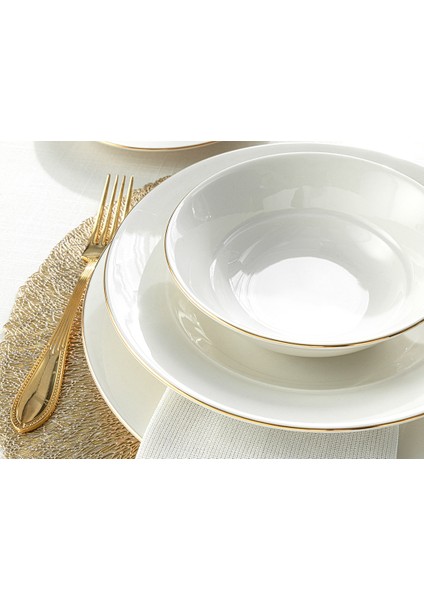 English Home Sirius Porselen 24 Parça 6 Kişilik Yemek Takımı 27-23-19-16 cm Gold