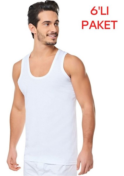 Erkek Penye Atlet 6'lı Paket ( (%100 Pamuk) )