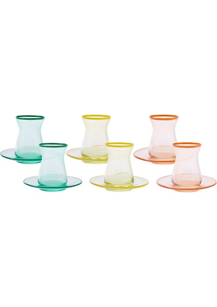 Sole 12 Parça 6 Kişilik Çay Seti 130 ml