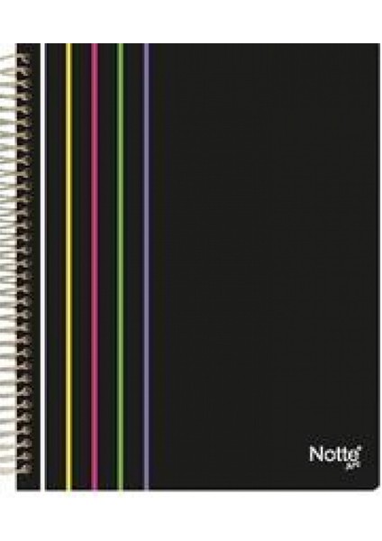 A4 Siyah 100 Sayfa Çizgili Spiralli Plastik Kapak Defter 60-478