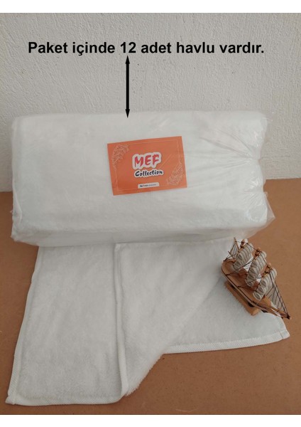 12'li Beyaz Mikrofiber Boya Tutmayan Kuaför Havlusu Berber Havlusu - 50x90 cm - Leke ve Solmaya Dayanıklı