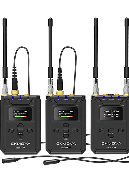 Vocal M V2 Profesyonel Uhf Çift Kanallı Kablosuz Mikrofon 2 Verici ve 1 Alıcı Seti