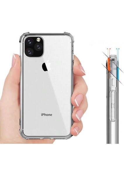 Apple iPhone 12 Mini Kılıf Antishock Sert Kapak+Nano Glass Renksiz