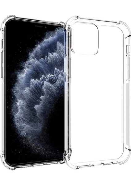 Apple iPhone 12 Pro Kılıf Antishock Sert Kapak+Nano Glass Renksiz