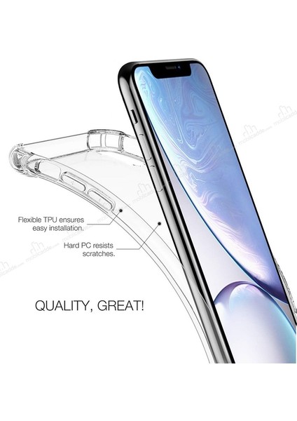 Apple iPhone Xr Kılıf Antishock Ultra Koruma Sert+Nano Glass Şeffaf