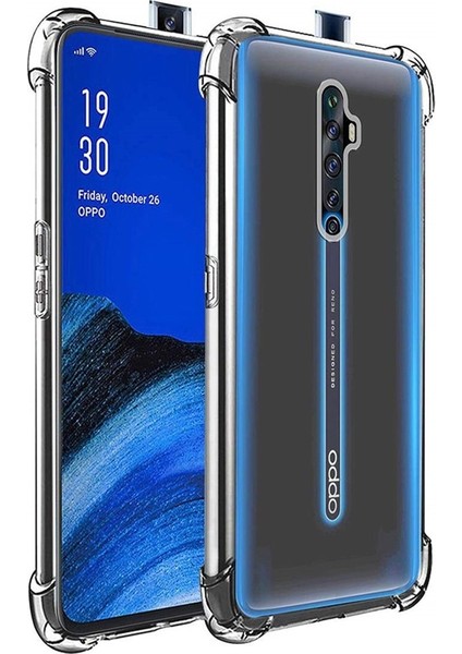 Oppo Reno 2z Kılıf Antishock Ultra Koruma Sert Kapak+Nano Glass Şeffaf