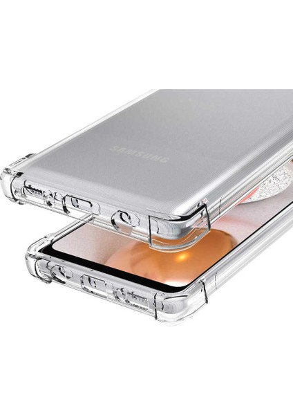 Samsung Galaxy M12 Kılıf Antishock Sert Kapak+Nano Glass Renksiz