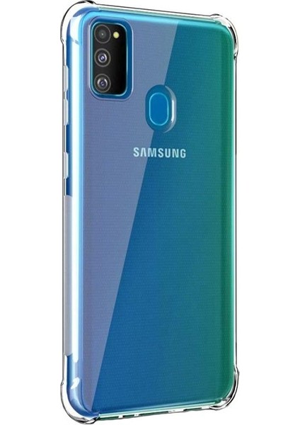 Samsung Galaxy M30S Kılıf Antishock Ultra Koruma+Nano Glass Şeffaf