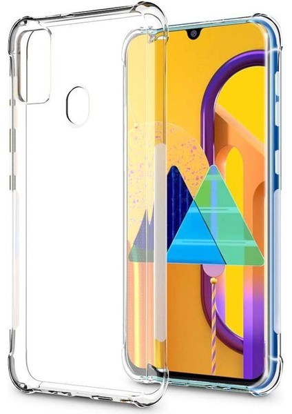 Samsung Galaxy M30S Kılıf Antishock Ultra Koruma+Nano Glass Şeffaf