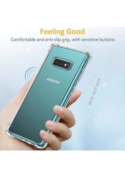 Samsung Galaxy S10E Kılıf Antishock Ultra Koruma+Nano Glass Şeffaf