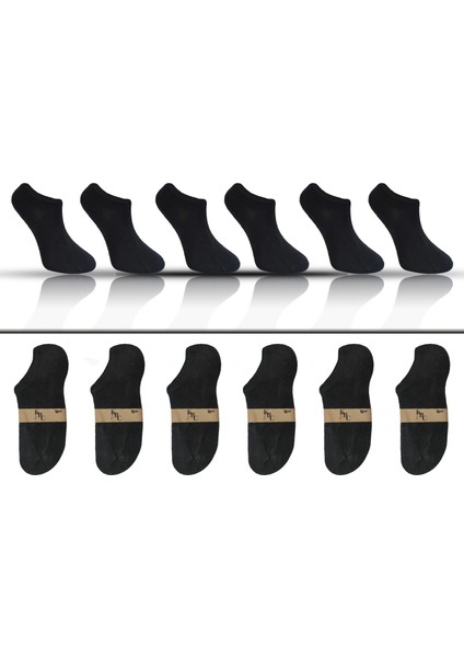 KBC Socks 6'lı Dikişsiz Bambu Terletmez Spor Erkek Kısa Bilek Çorap Seti / Kutulu Set / Full Füme