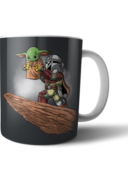 The Mandalorian Vs Lion King - Baby Yoda Grogu Star Wars Kupa Bardak Model 1