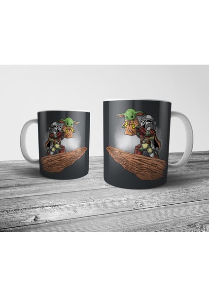 The Mandalorian Vs Lion King - Baby Yoda Grogu Star Wars Kupa Bardak Model 1