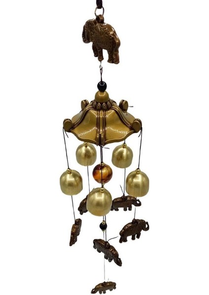 Feng Shui Metal Rüzgar Çanı Şans Bereket Filleri No.2