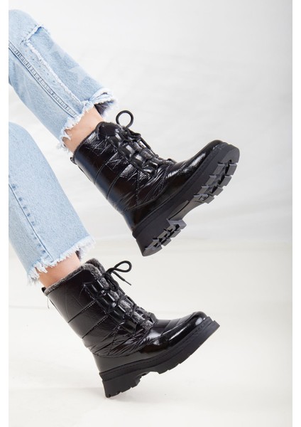 Grant Kadın Bagcıklı Kürklü Bot Siyah Rugan fiyatları