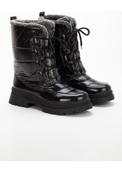 Grant Kadın Bagcıklı Kürklü Bot Siyah Rugan modelleri