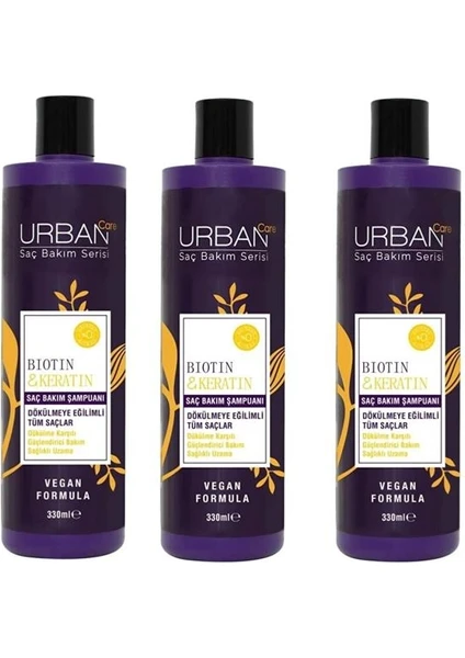 Urban Care Biotin Keratin Şampuan 330 ml 3'lü Set