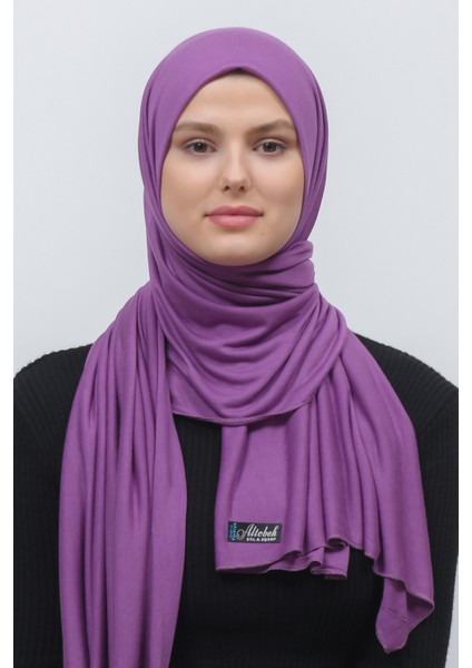 Tesettür Penye Şal Düz-Mor