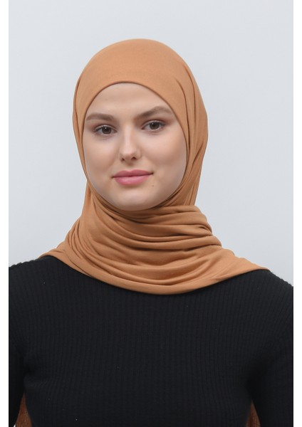 Tesettür Penye Şal Düz-Taba