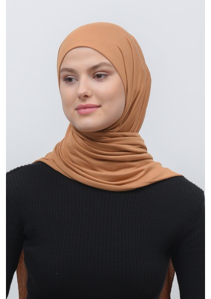Tesettür Penye Şal Düz-Taba
