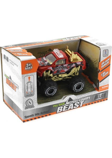 Die Cast Off Road Mini Polis Aracı - Kırmızı