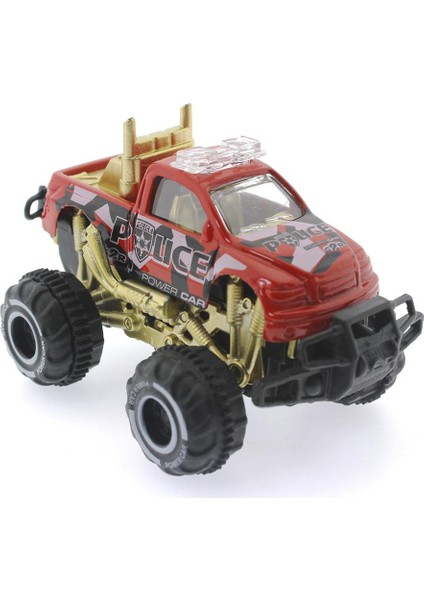 Die Cast Off Road Mini Polis Aracı - Kırmızı