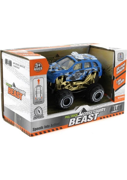 Die Cast Off Road Mini Polis Aracı - Mavi