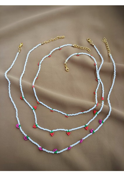 3'lü Kum Boncuk Kolye Seti modelleri