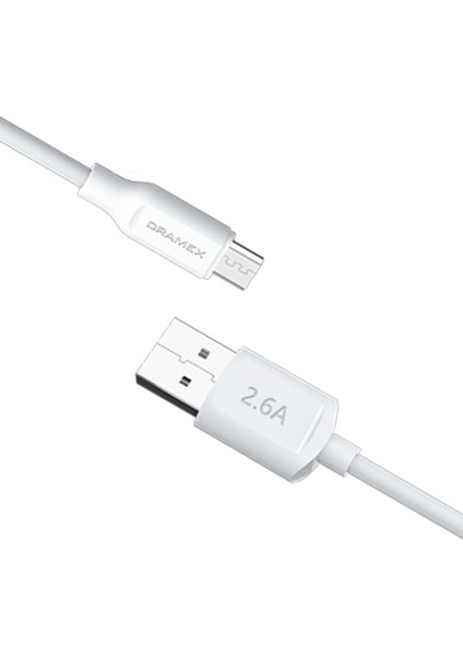 D26MK Micro USB Data/şarj Kablosu 2.6A 1mt Beyaz