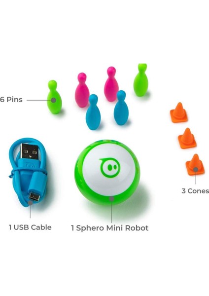 Mini (Yeşil) Uygulama Destekli Programlanabilir Robot Topu
