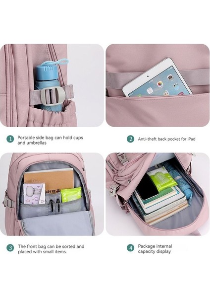 Çok Bölmeli Büyük Kapasiteli Sırt Çantası - Pembe (Yurt Dışından) modelleri