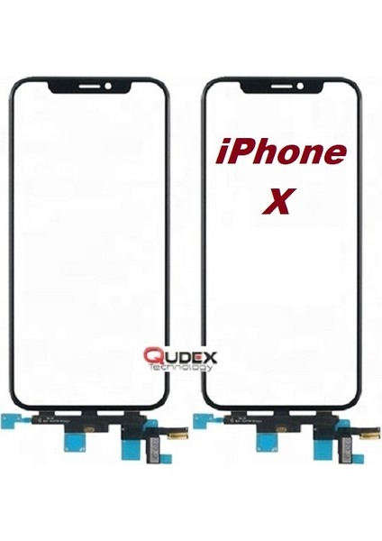 Apple iPhone x Dokunmatik Filmli Okalı Ön Cam Touch Lens