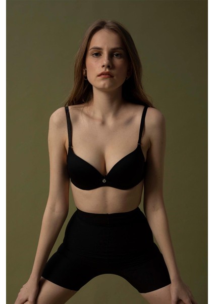 Kadın Essential Dolgulu Push-Up Siyah Sütyen 3004