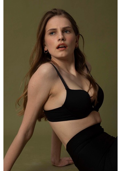 Kadın Essential Dolgulu Push-Up Siyah Sütyen 3004 modelleri