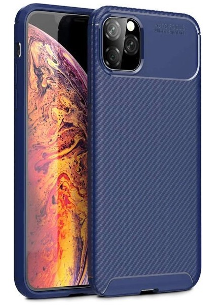 Apple iPhone 11 Pro Max Karbon Görünüm Negro Silikon Kılıf + Ekran Koruyucu Nano