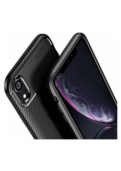 Apple iPhone Xr Karbon Görünüm Negro Silikon Kılıf