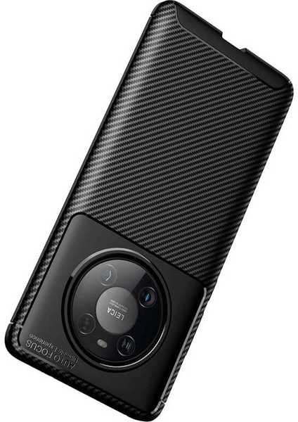 Huawei Mate 40 Pro Karbon Görünüm Negro Silikon Kılıf + Ekran Koruyucu Ped