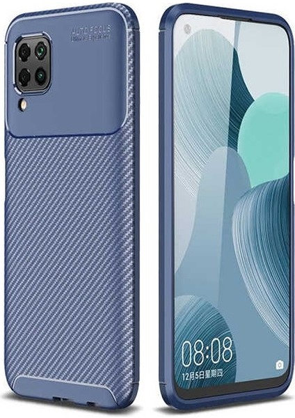 Huawei P40 Lite Karbon Görünüm Negro Silikon Kılıf + Ekran Koruyucu Nano