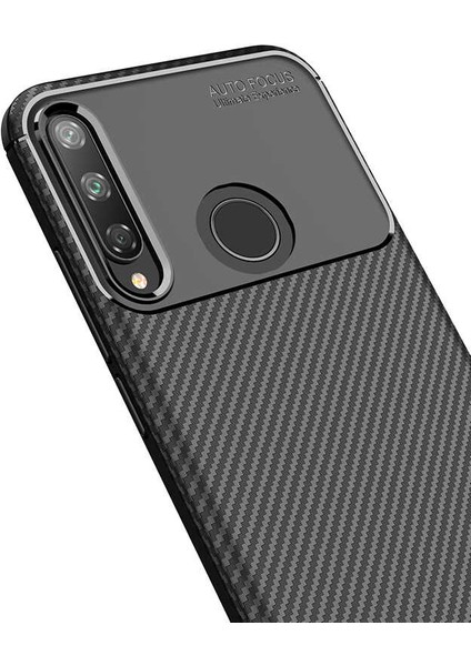 Huawei P40 Lite E Karbon Görünüm Negro Silikon Kılıf