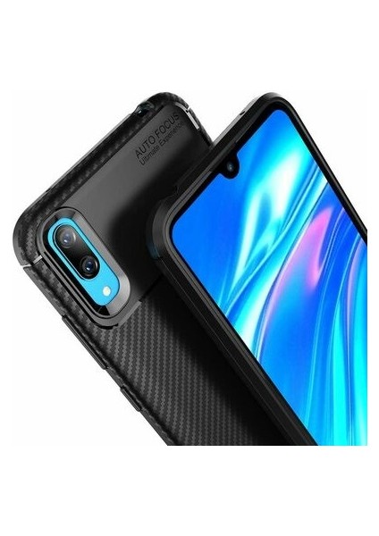 Huawei Y7 Prime 2019 Karbon Görünüm Negro Silikon Kılıf