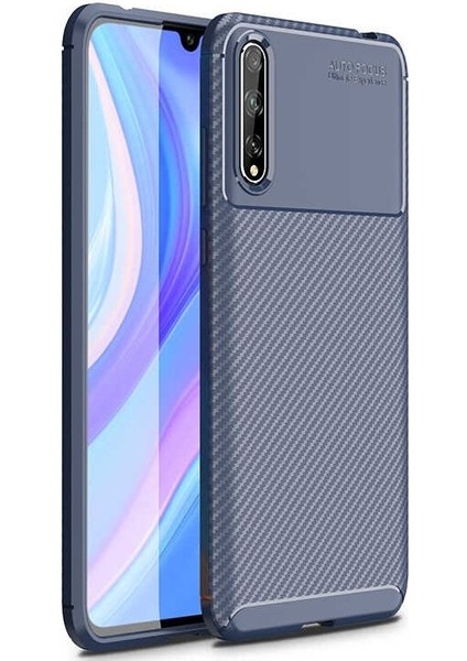 Huawei Y8P Karbon Görünüm Negro Silikon Kılıf + Ekran Koruyucu Nano
