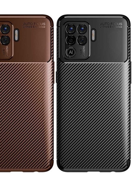 Oppo Reno 5 Lite (CPH2205) Karbon Görünüm Negro Silikon Kılıf
