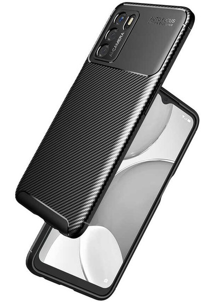 Oppo A16 Karbon Görünüm Negro Silikon Kılıf