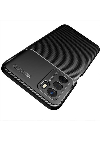 Oppo A16 Karbon Görünüm Negro Silikon Kılıf