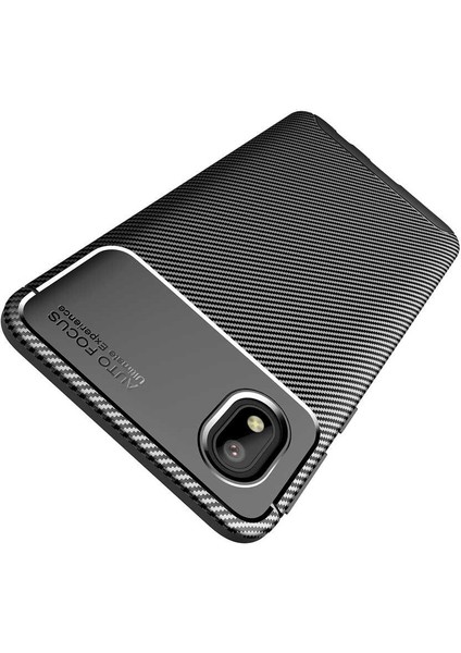 Samsung Galaxy A01 Core Karbon Görünüm Negro Silikon Kılıf + Ekran Koruyucu Nano