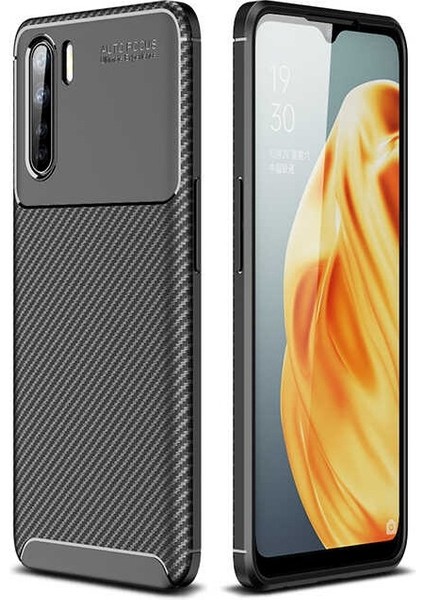 Oppo Reno 3 (CPH2043) Karbon Görünüm Negro Silikon Kılıf